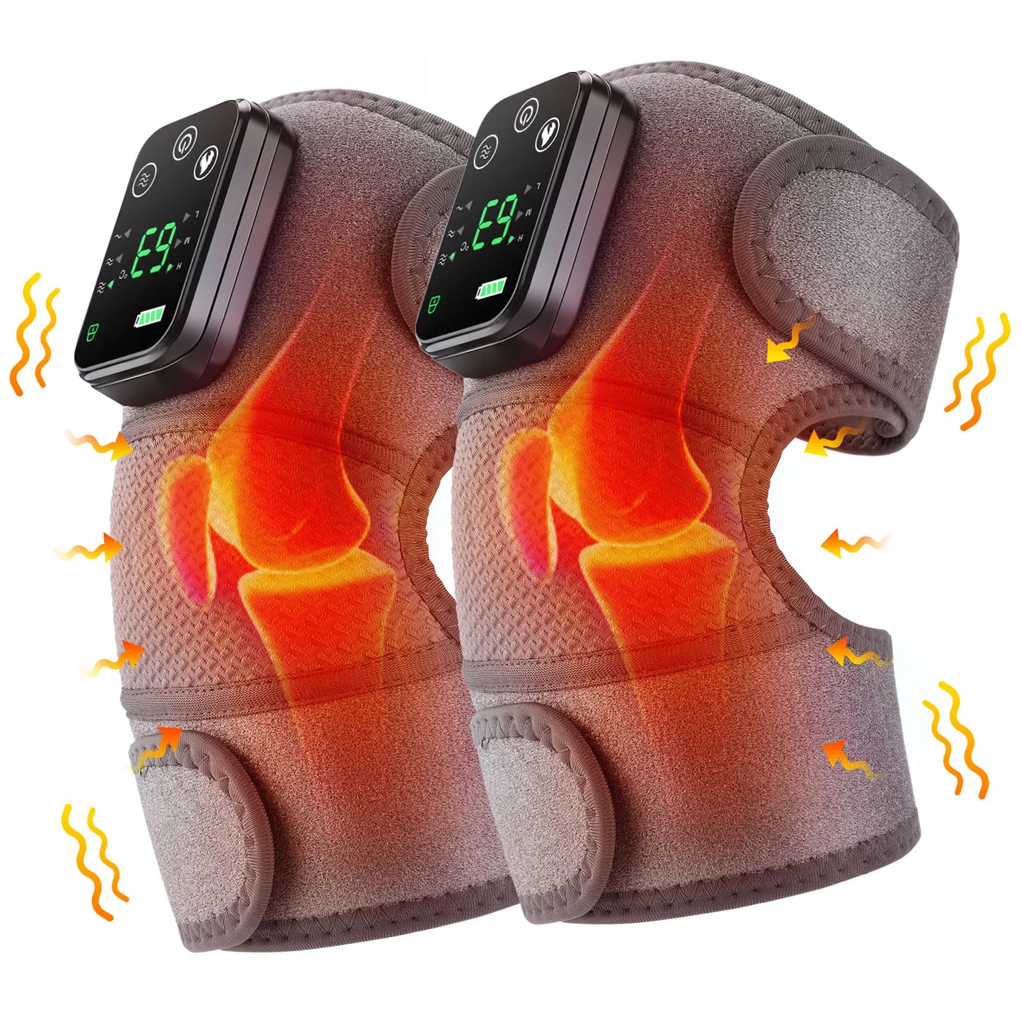 Thermal Knee Pad Eletric Knee Temperature Massager Leg Joint Brace Heating Vibration Massage 3 In 1 Elbow Shoulder Support