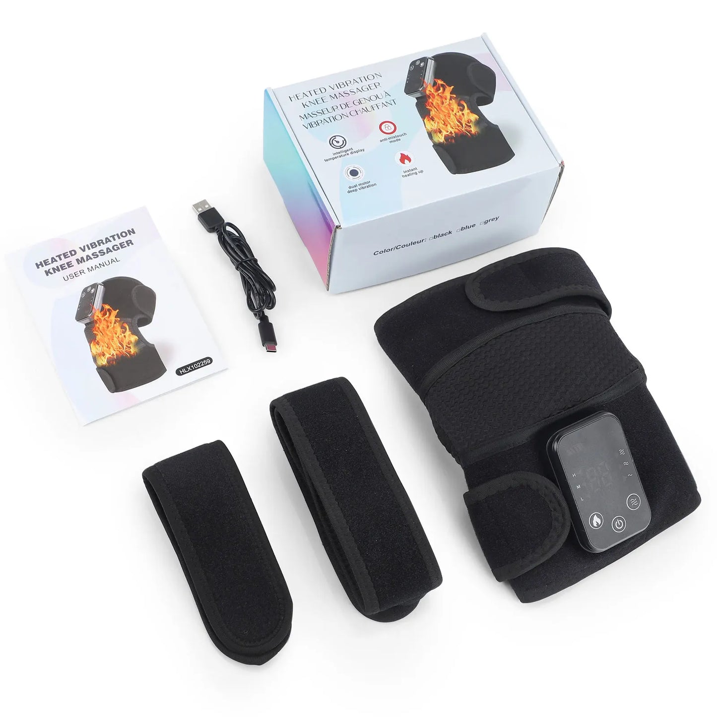 Thermal Knee Pad Eletric Knee Temperature Massager Leg Joint Brace Heating Vibration Massage 3 In 1 Elbow Shoulder Support