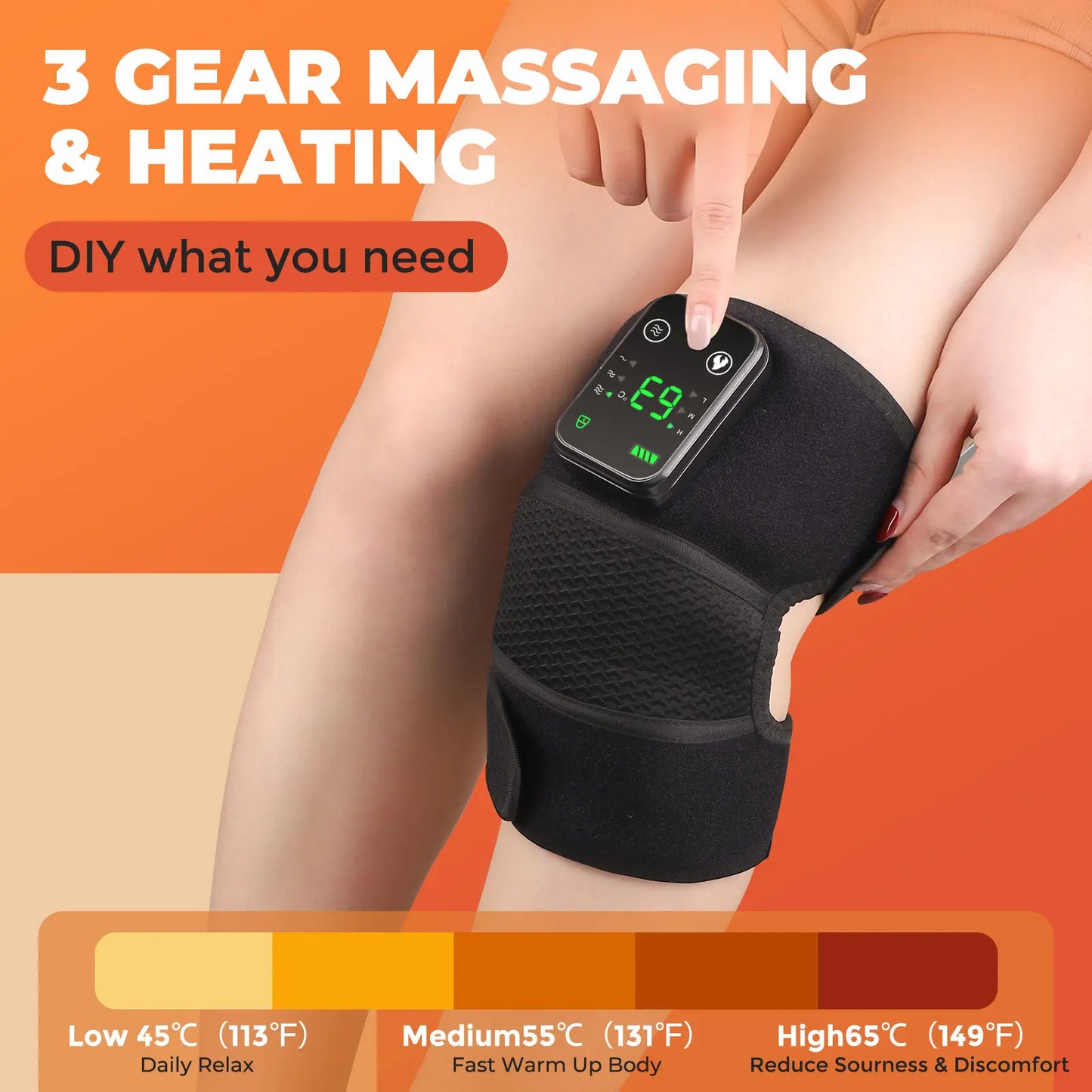 Thermal Knee Pad Eletric Knee Temperature Massager Leg Joint Brace Heating Vibration Massage 3 In 1 Elbow Shoulder Support